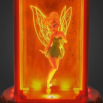 Accent Lantern: Tinker Bell with Etched Glowing Wings and Amber Light