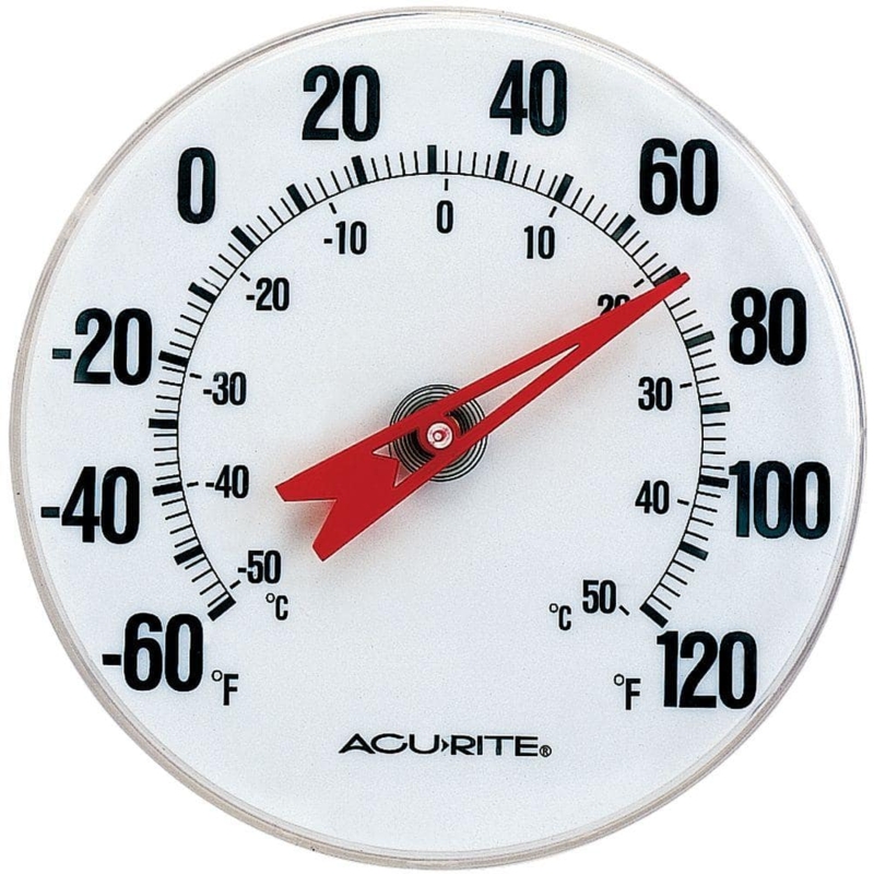 AcuRite Analog Thermometer High Contrast Dial Industrial Design