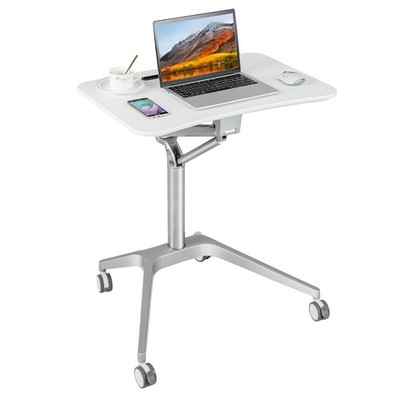 Adjustable Rolling Laptop Cart Mobile Podium Pneumatic Standing Desk w/  Slot | eBay