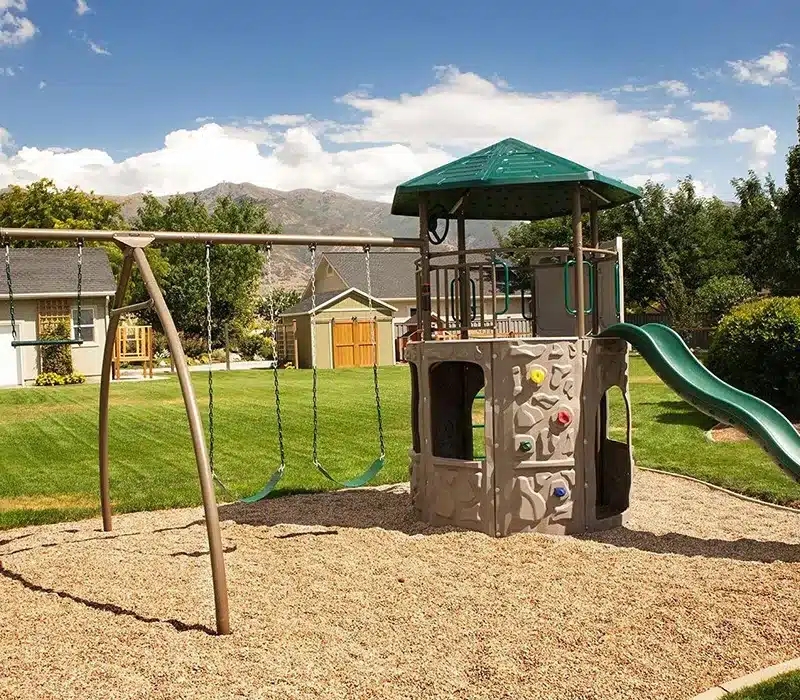 Adventure Tower Outdoor Playset with Integrated Canopy