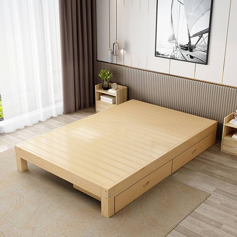 Amazon.com: Japanese Bed Frame Full, Japanese Style Bed Frame Queen,  Japanese Platform Beds, Scandinavian Bedroom with Low Beds, Floor Platform  with Storage Drawer, 12"/16" Tall (81" Lx39 Wx12 H/205x100x30cm) : Home &
