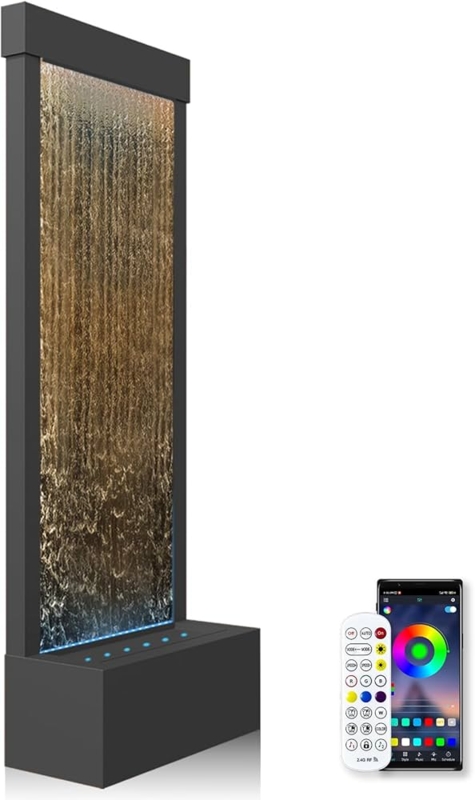 Amazon.com: LONGRUN Indoor Water Fountain Mirror Waterfall Fountain with  APP Controlled Multicolor LED Light, Floor Standing Fountains Kit, 48" Home  Decor Large Freestanding Water Feature Waterfalls - Black Brown : Hom