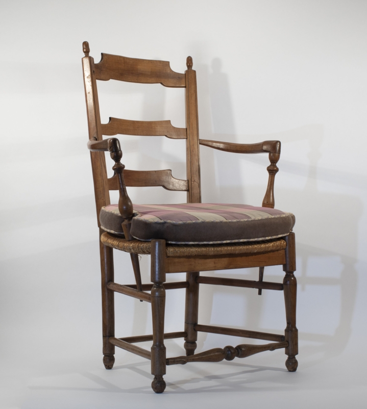 Armchair featuring Scalloped Ladder Back and Rush Seat