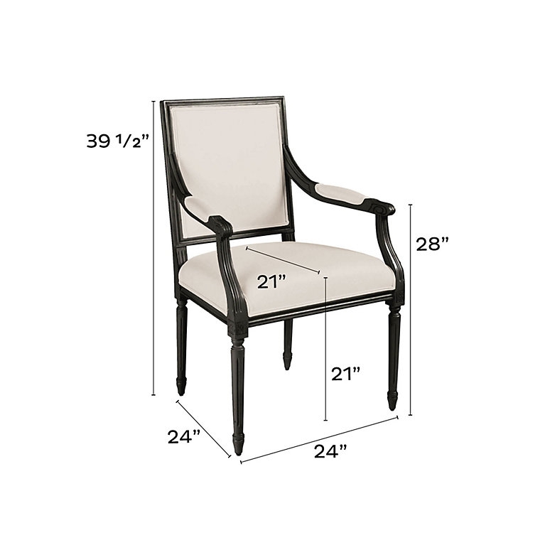 Armchair with Distinctive Square Back Profile and Dark Espresso Frame