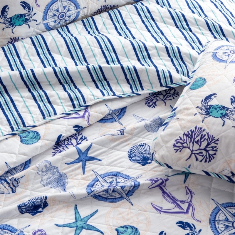 Azure Collection Coastal Quilt Set: King / Azure