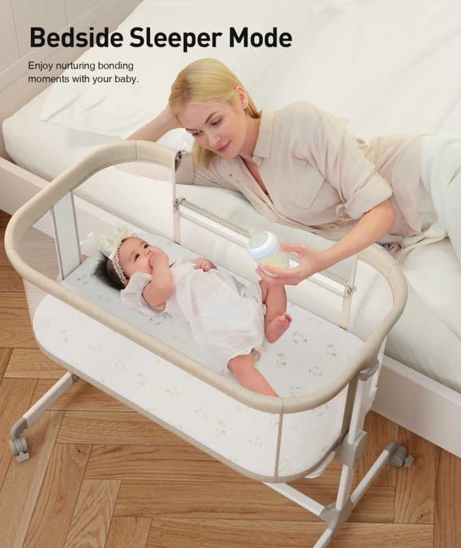 Baby Bassinets Bedside Sleeper - All Mesh Bedside Bassinet with Wheels, 7  Hei... | eBay