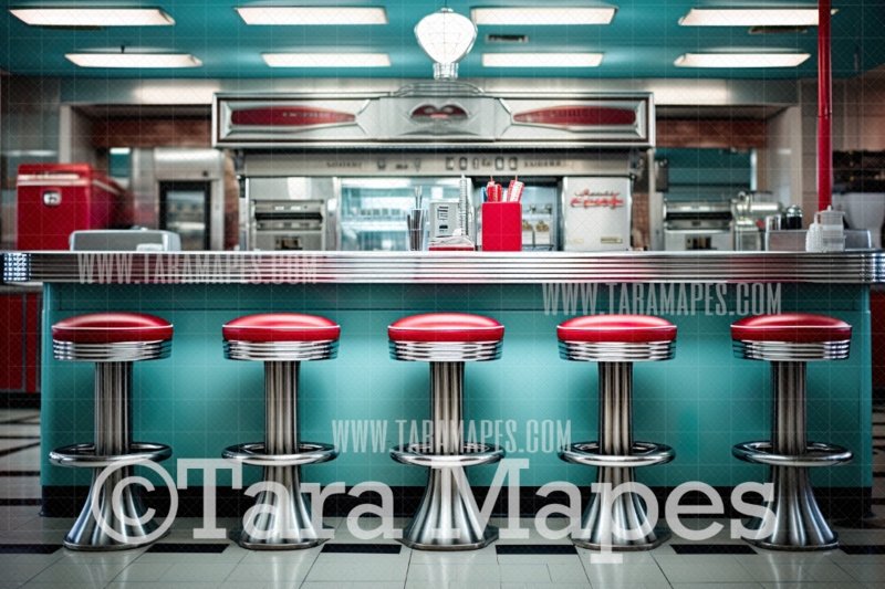 Backless Bar Stool Fluted Pedestal Base Teal Turquoise Chrome