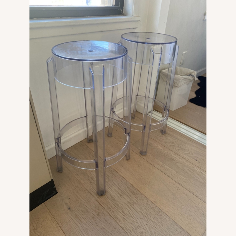 Bar Stool Backless Silhouette Transparent Acrylic Round Seat