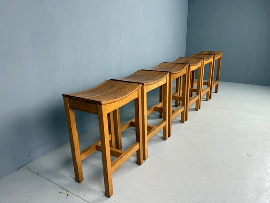 Bar Stool backless with Concave Seat and Square Legs