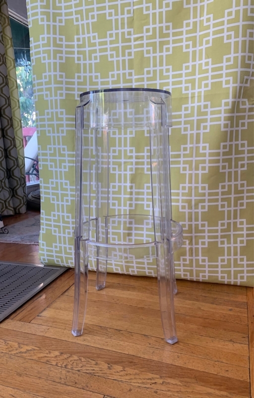 Bar Stool Circular Footrest Backless Design Clear Acrylic Round Seat