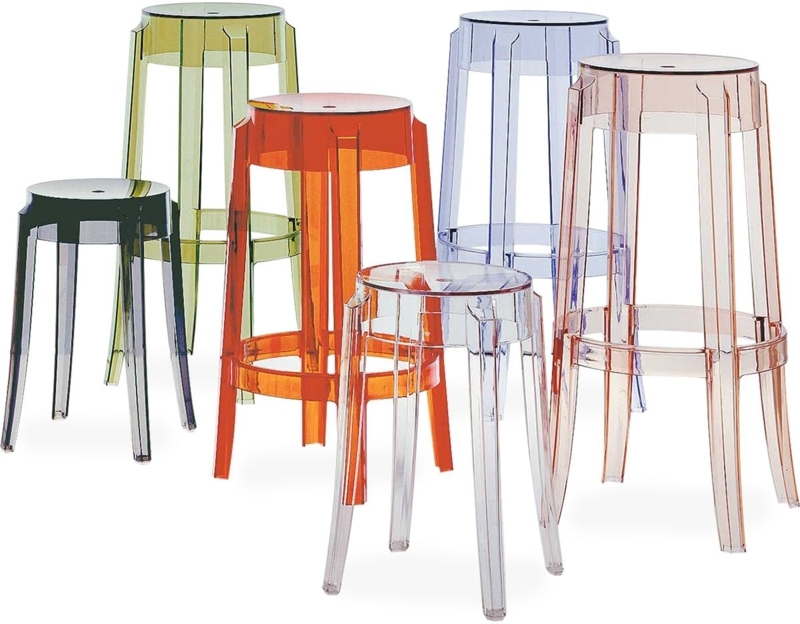 Bar Stool Collection in Vibrant Translucent Multi-Colored Finish