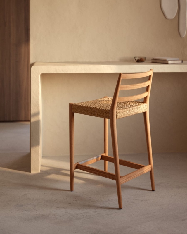 Bar Stool ladder back design with woven rope seat