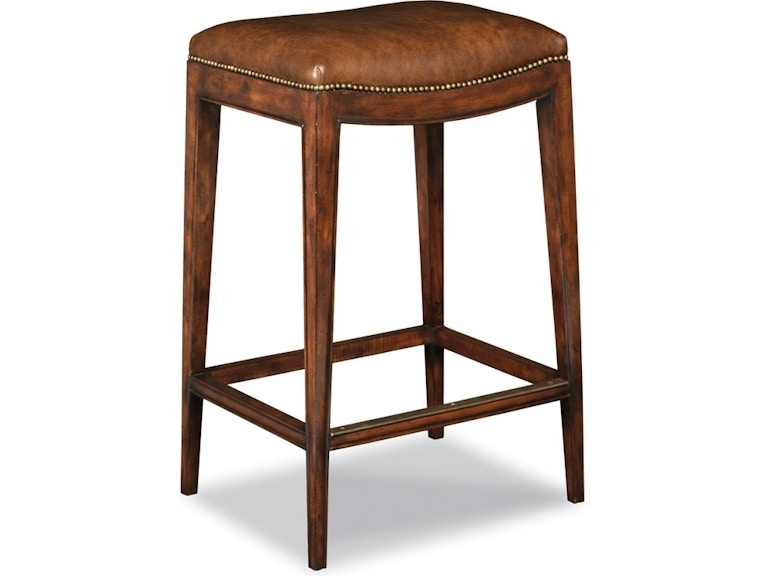Bar Stool Nailhead Trim Saddle Seat Metal Kickplate Wood