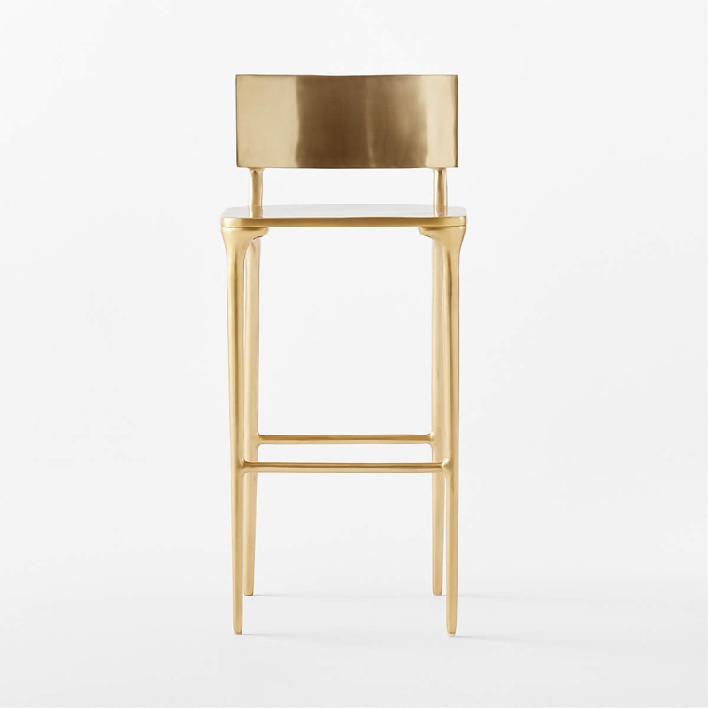Bar Stool: Sculptural Contemporary Stool with Cast Metal Joints
