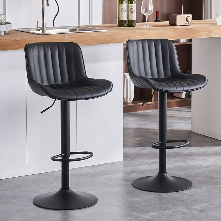 Bar Stool Vertical Channel Stitching Adjustable Swivel Industrial