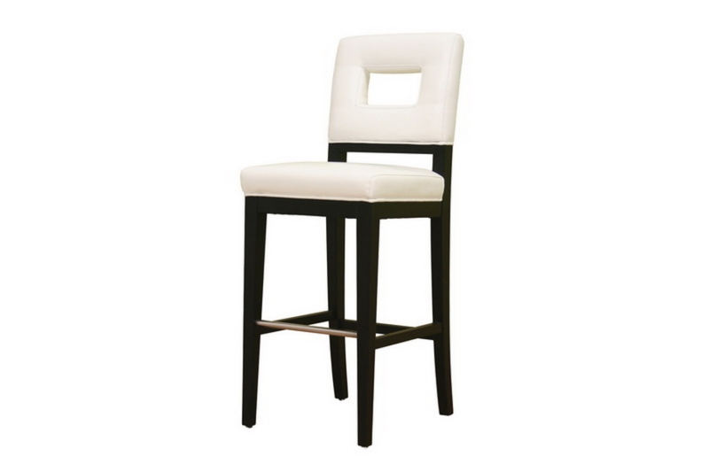 Bar Stool with Dark Espresso Frame and Cutout Back