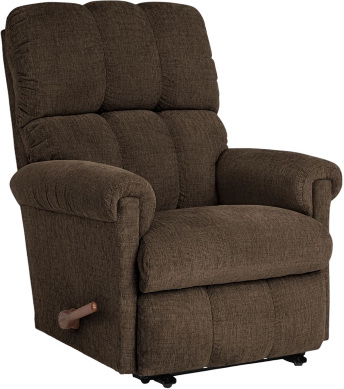 Bark Brown Textured Fabric Rocker Recliner with Manual Lever