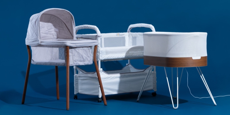 Bassinet Hairpin Legs Storage Basket Mesh Sides Locking Casters