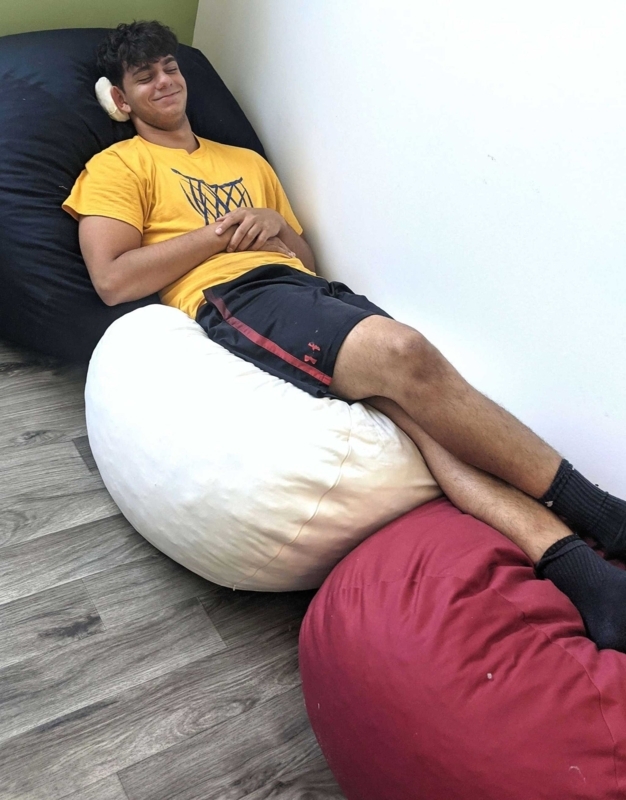 Bean Bag Chair Cotton Twill Shredded Foam Core Modular Oversized