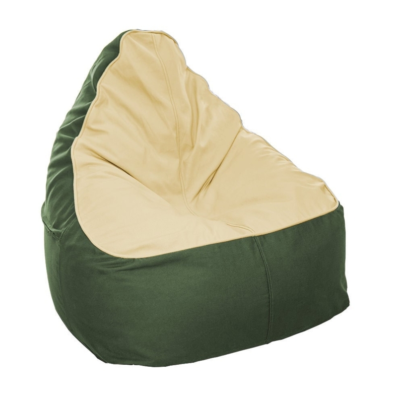 Bean Bag Chair Forest Green Teardrop Two Tone Contrast Piping