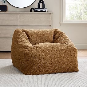Bean Bag Lounger Ginger Faux Fur Structured Base Teddy