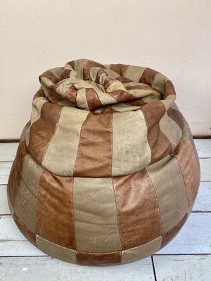 Bean Bag Patchwork Design Vertical Stripes 1970s Vintage