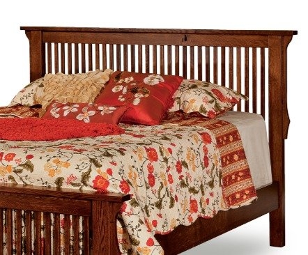 Bed Headboard Craftsman Style Warm Chestnut Finish with Corbels
