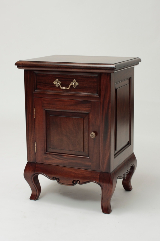 Bedside Cabinet with Cabriole Legs and Raised Panel Door