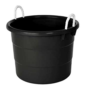 Beverage Tub Matte Black Finish White Rope Handles Ridges