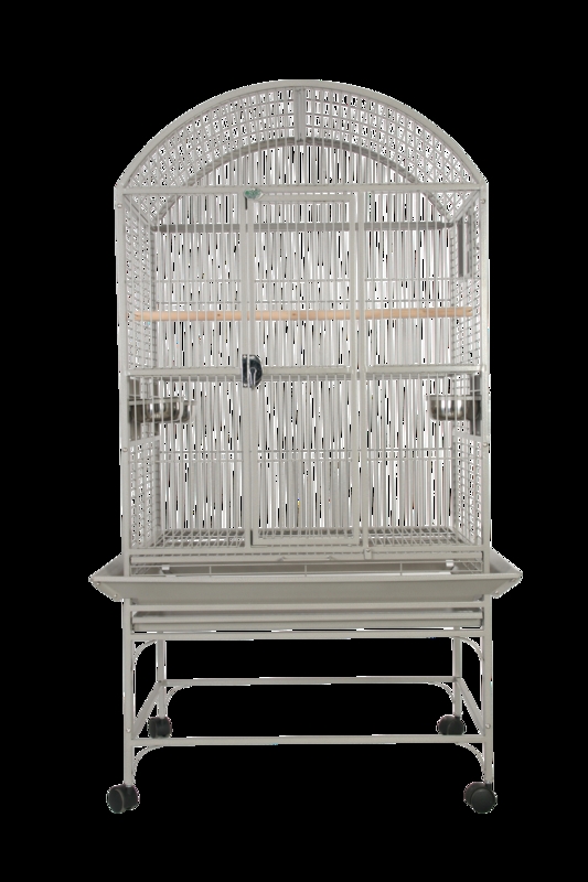 Bird Cage, Powder Coated Finish, Rolling Stand, Bottom Storage Shelf