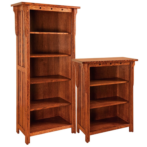 Bookcase Diamond Cutouts Vertical Side Slats Mission