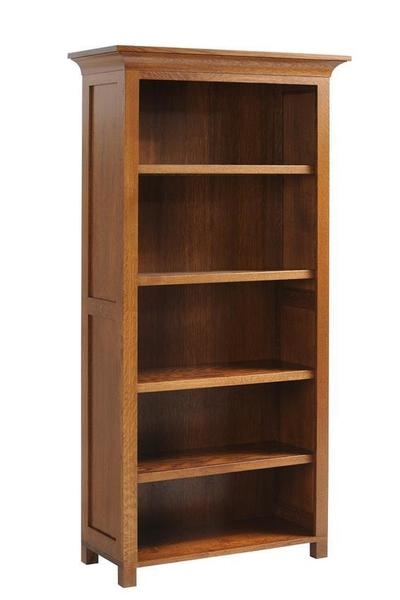 Bookcase Paneled Sides Cornice Molding Mission Style