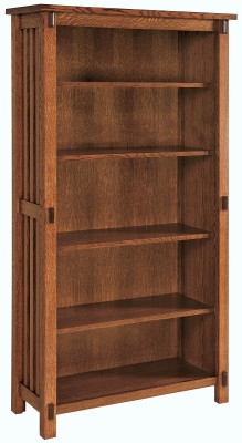 Bookcase Slatted Sides Exposed Tenons Five Tiers Mission