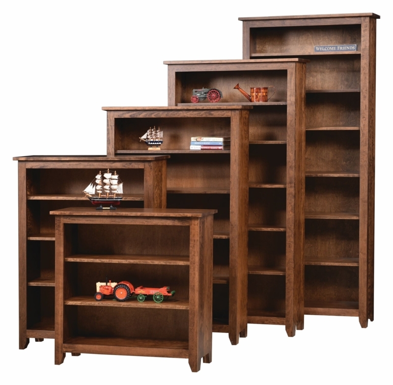 Bookcase Staggered Heights Modern Mission Style Open