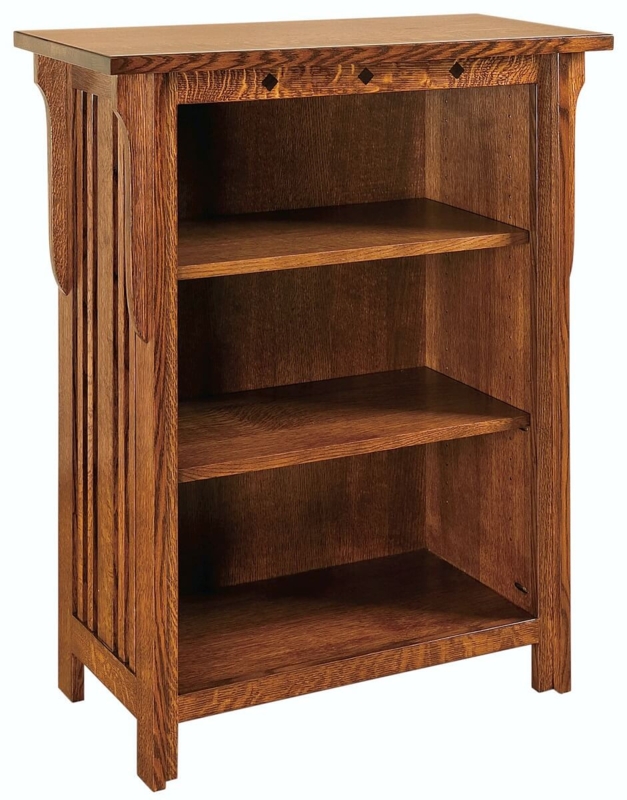 Bookshelf Mission Style Diamond Cutouts Curved Corbels