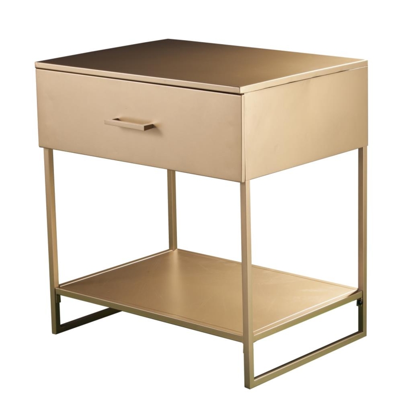 Boston Loft Furnishings Pralliso Gold Nightstand at
