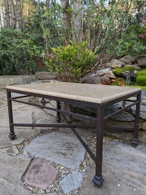 Bronzed Coated Aluminum & Granite Top Rectangular Low-Profile Table  36x24x19 | eBay
