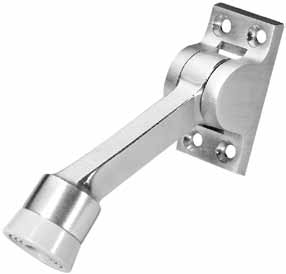 Brushed Metal Kick Down Door Stop with White Rubber Tip