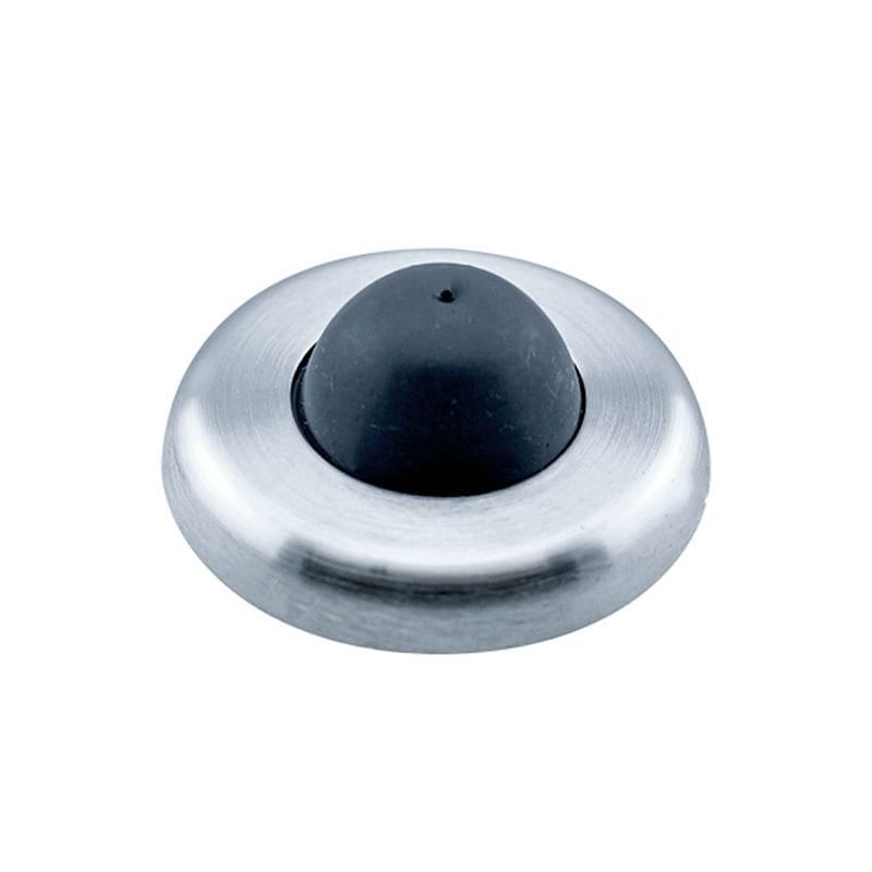 Brushed Metal Wall Mounted Door Stop Convex Bumper Minimalist