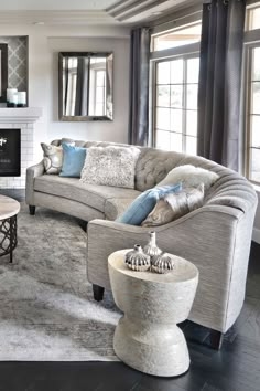 Button Tufted Semi Circle Sofa with Ribbed Detailing