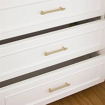 Cabinet Handle Brushed Gold Slim T-Bar Pull