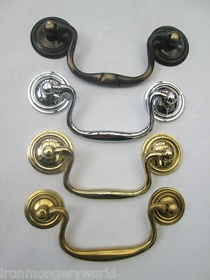 Cabinet Pull Handle Polished Chrome Swan Neck Swing