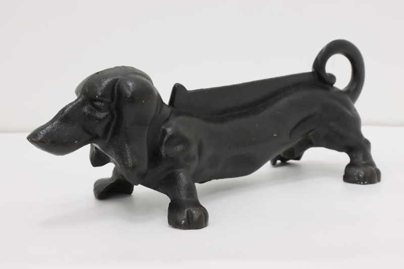 Cast Iron Boot Scraper in Matte Black with Curled Tail
