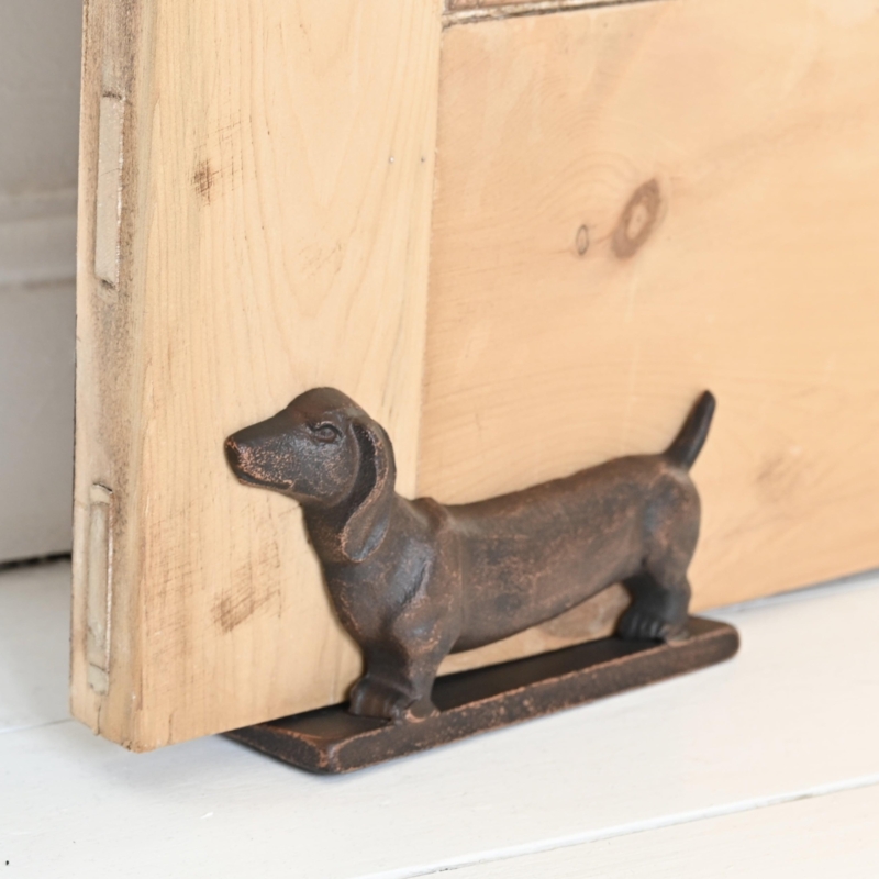 Cast Iron Doorstop in Antique Bronze on Flat Base