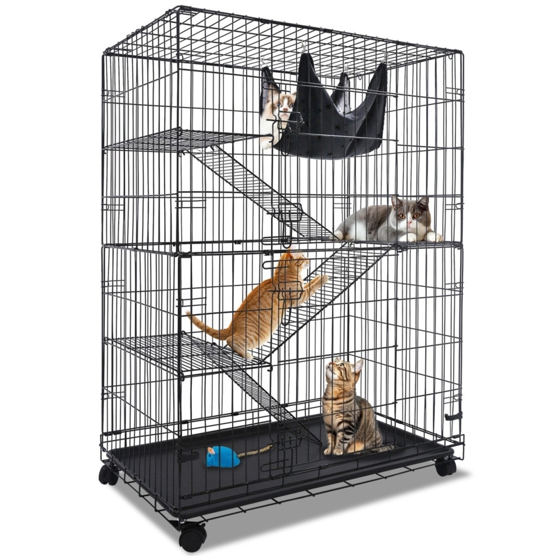 Cat Crate Collapsible Metal Wire with Removable Base Tray