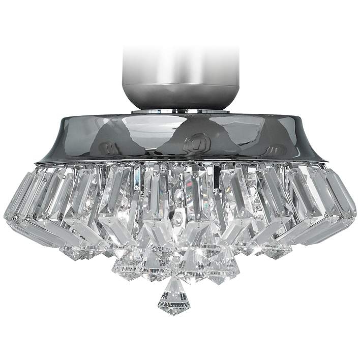 Ceiling Fan Light Kit, Modern Tiered Crystals, Teardrop Finial