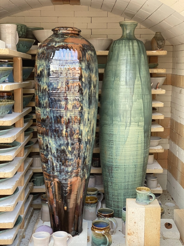 Ceramic Vases, Oversized Scale, Drip Glaze, Hand Thrown Texture
