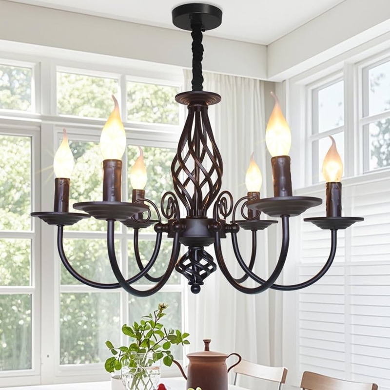 Chandelier Birdcage Metal Pendant Twisted Cage Vintage Candle