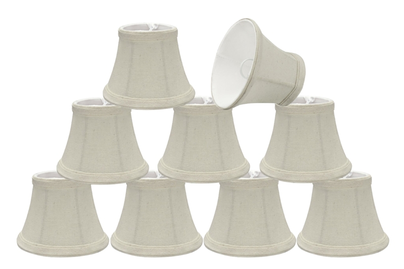 Chandelier Lamp Shade Small Bell Oatmeal Linen Textured