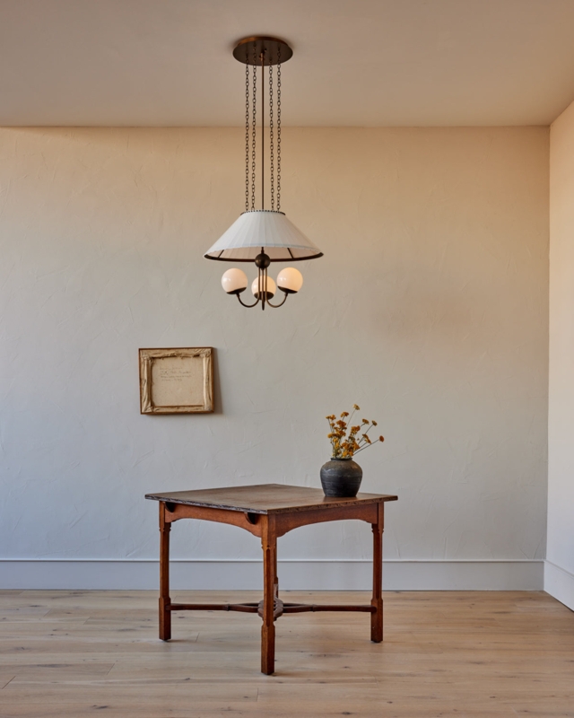 Chandelier Pleated Shade Triple Globe Suspension Transitional Organic